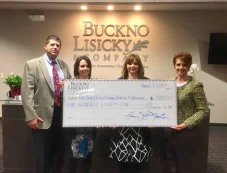 Buckno Lisicky & Company Sponsorship Check Donation